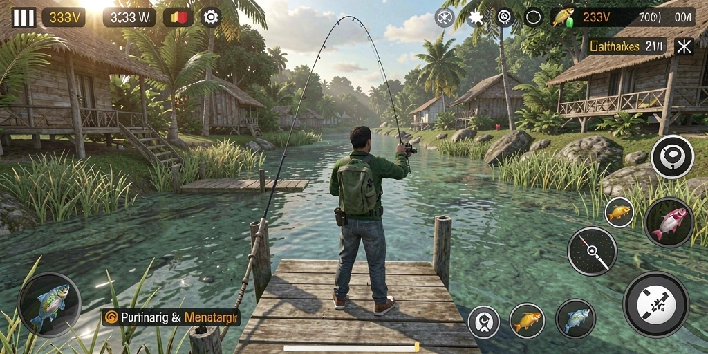 Tangkapan ikan besar dalam gameplay 333V yang seru.