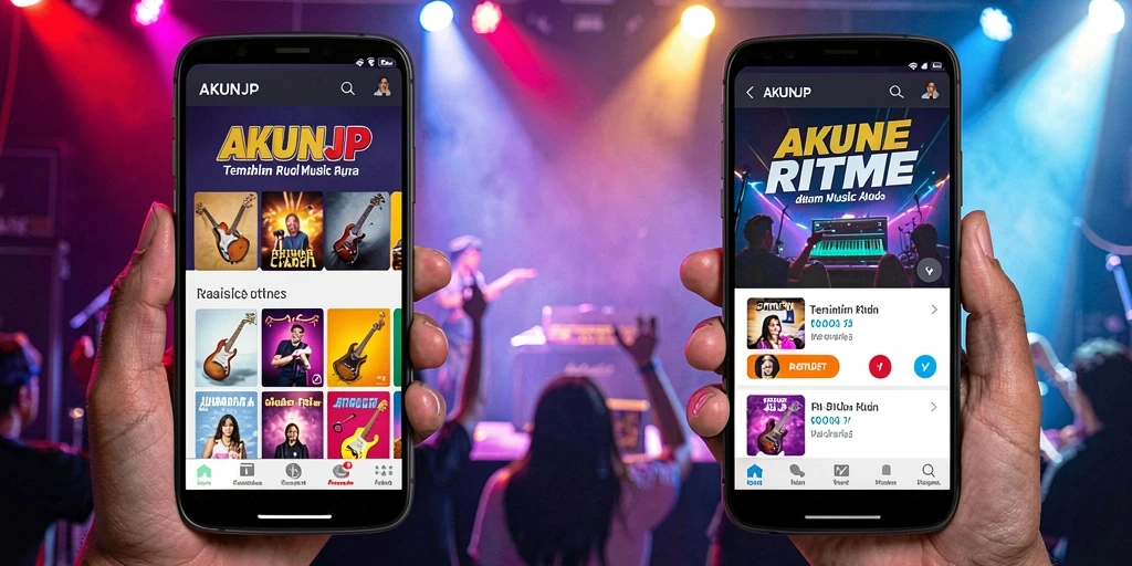 Screenshot gameplay AKUNJP menampilkan pengalaman musik yang interaktif.