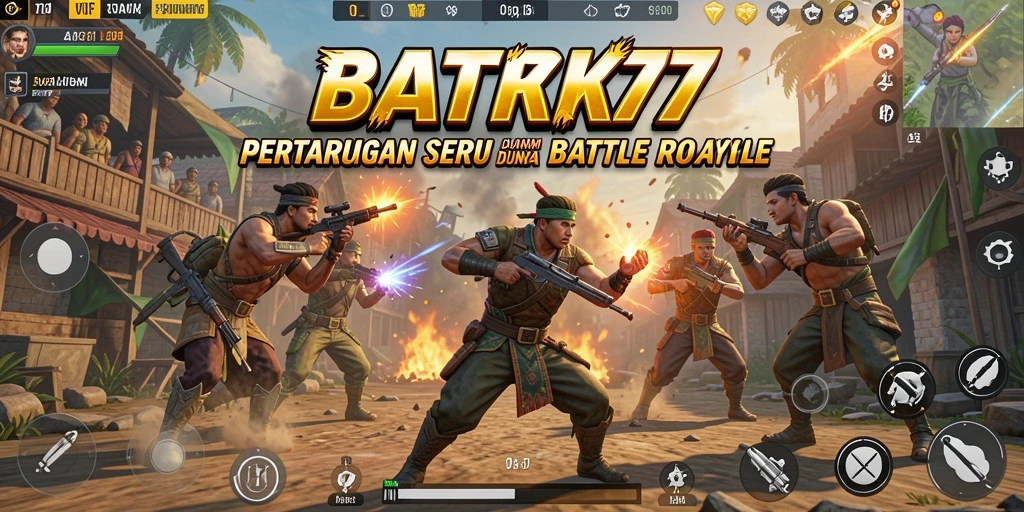Tampilan seru dari gameplay <strong>BATIK77</strong> dalam pertempuran Battle Royale.