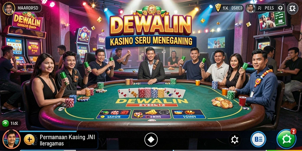 Gameplay seru dalam aplikasi Kasino DEWALIN dengan desain menarik.