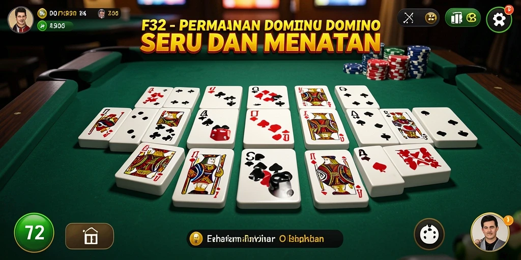 Tampilan screenshot F32 menunjukkan keseruan permainan Domino yang menarik.