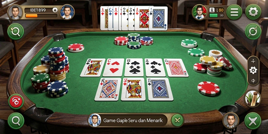 Tampilan seru gameplay Gaple di IBET899.
