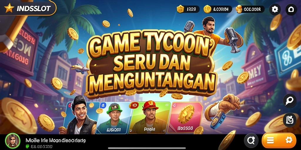 Gameplay seru dalam membangun kasino dan mesin slot.