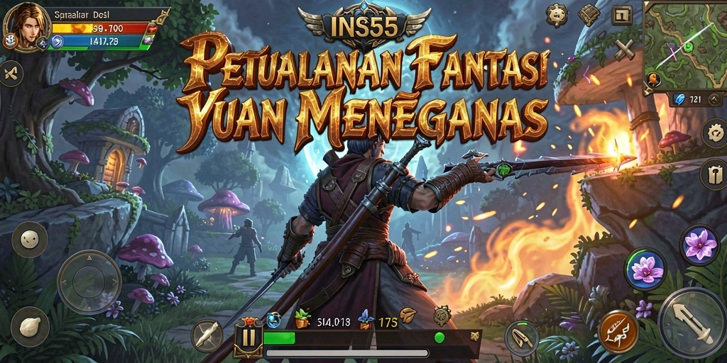 Tampilan gameplay INS55 dengan pertarungan RPG yang dinamis dan grafis menawan.