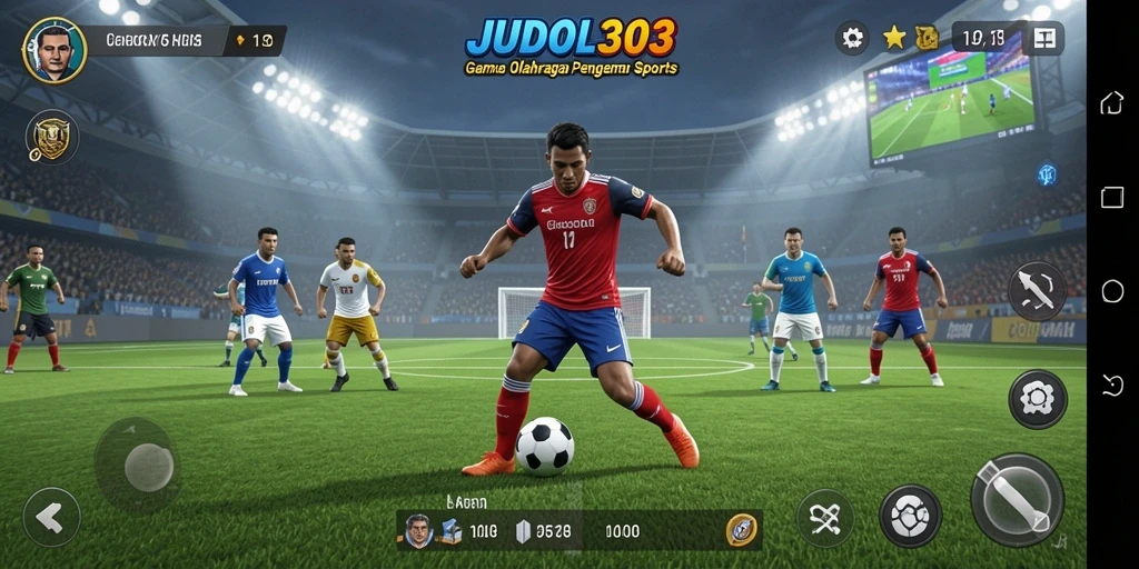 Screenshot utama JUDOL303 menampilkan aksi seru dalam permainan olahraga.