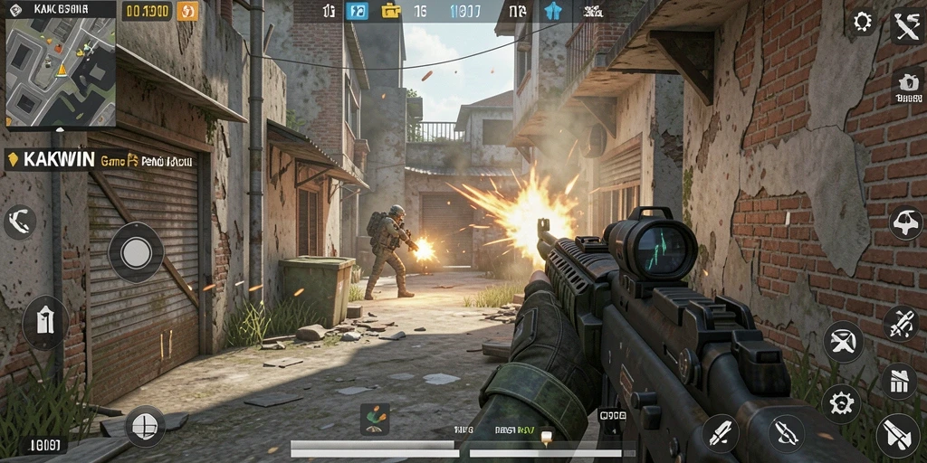 Tampilan gameplay KAKWIN yang penuh aksi dan memukau.