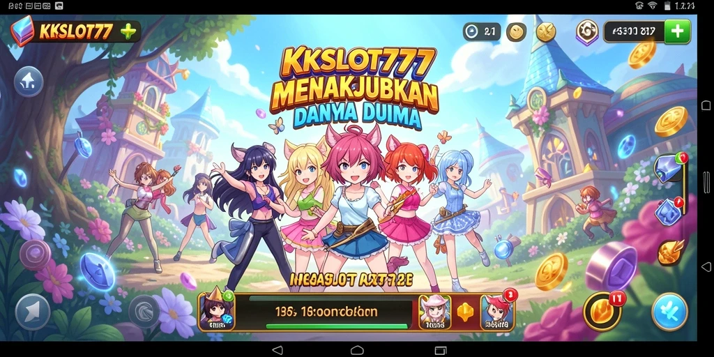 Tampilan aksi seru dalam gameplay KKSLOT777 dengan karakter anime.