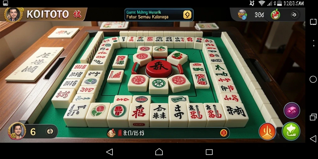 Tampilan gameplay KOITOTO yang menarik dengan ubin Mahjong berwarna-warni.