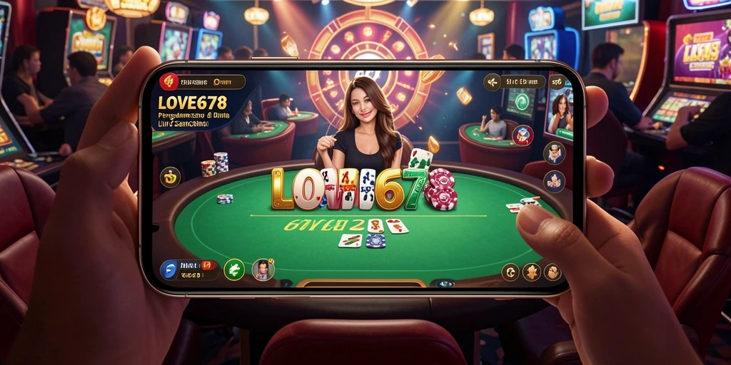 Tampilan gameplay LIVE Casino di LOVE678 dengan dealer langsung.