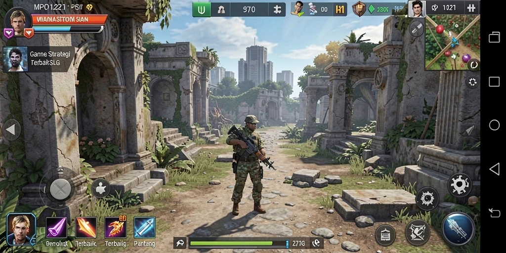 Tampilan seru gameplay MPO1221 dengan strategi perang.