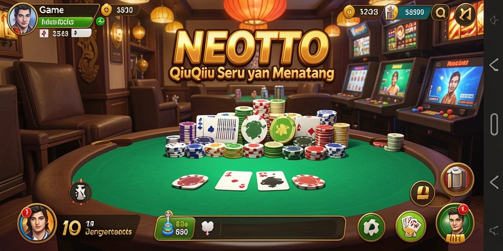 Screenshot gameplay NEOTOTO yang menampilkan keseruan bermain QiuQiu.
