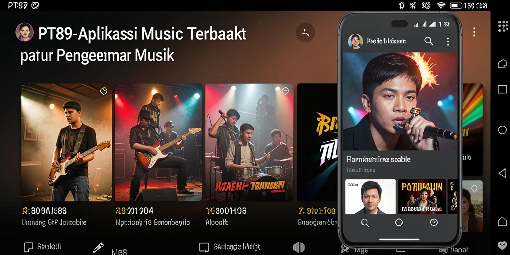 Tampilan gameplay interaktif PT89 dengan berbagai genre musik.