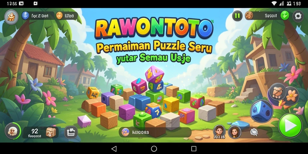 Screenshot utama RAWONTOTO menampilkan gameplay puzzle yang mendebarkan.