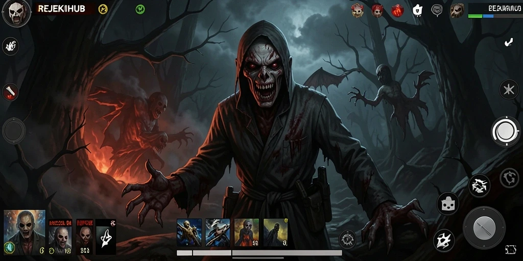 Tangkapan layar gameplay menunjukkan suasana horor yang mencekam.