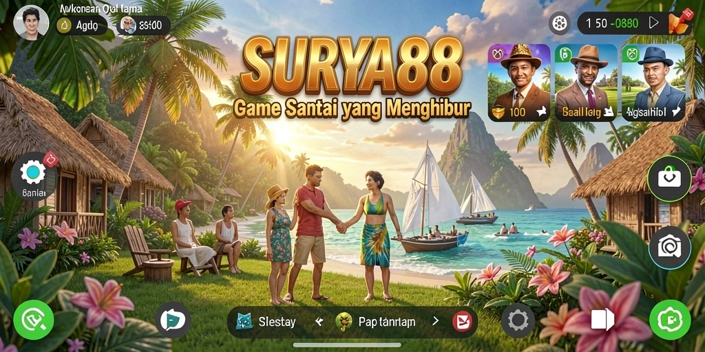 Screenshot gameplay SURYA88 dengan tampilan colorful dan menyenangkan.
