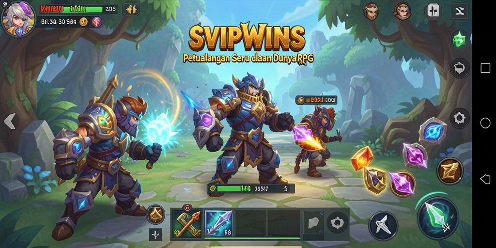 Tangkapan layar menunjukkan aksi seru dari gameplay RPG SVIPWINS.
